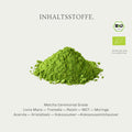 Inhaltstoffe von Mushroom Matcha mit Hericium Vitalpilz, Reishi, Tremella und vielem mehr.